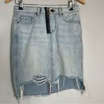 William Rast  Distressed Cutoff Denim Jean‎ Skirt with Zipper Size 26 Photo 2