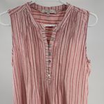 Casacabana muted red Pink Striped Mini Dress linen blend pin tuck m sleeveless White Size M Photo 2
