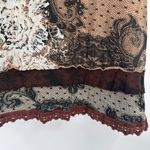 Desigual  Womens Lace Trimmed Print Mini Skirt Brown Viscose Size XL Photo 4