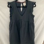 Knox Rose - Sleeveless Dress with eyelet pattern and ruffles- V-neck, Midi-size M Photo 0