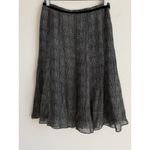 Jones New York Vtg Y2K Size 6P 100% Silk Chiffon Velvet Flounce Skirt Black Gray Photo 4