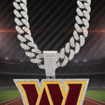 NFL Washington Commanders 20 Inch Necklace Pendant Chain Link Football Jewelry Photo 0