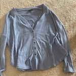 a.n.a  Blue Gray Long Sleeve Button Down Shirt Photo 0