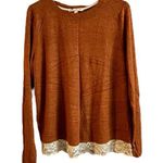 Jolt Orange Brown Embellished Long Sleeve Top Size Large Photo 0