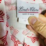 ⭐️Vintage 70s LIND CLARE Button Up Kitchen Smock Shirt with Striped Bow Detail White Size 4 Photo 4
