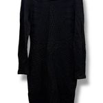 Reiss  Ewelina Textured Black Long Sleeve Bodycon Knee Length Dress Sz 8 Back Zip Photo 0