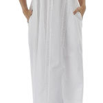 Yozly NWT Women’s Size S White Cotton Embroidered Neck Long Night Gown Dress Photo 0