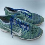 Nike  Blue & Green Flyknit Zoom Running Shoes Sneakers Womens 8.5 Athletic Sporty Photo 2