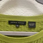 Jeanne pierre Womens  olive green pull over Crew Neck‎ Cable Knit Sweater XL Photo 3