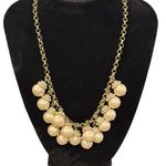 J.Crew  Faux Pearl and Rhinestone Gold Tone and Cream Necklace 1980’s Photo 3