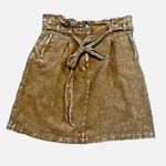 Anthropologie pilcro Women’s Size 12 linen blend Mini paper Skirt tie waist Photo 3