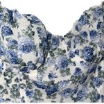 Cotton Candy LA | Blue and White Floral Ruched Peasant Dress | Small Photo 3