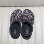 Crocs  Black Floral size 7 women’s Clogs fur inside Photo 1