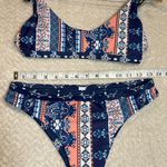 Reversible Blue Boho Chic Euro Summer Triangle Bikini top & bottom size small Photo 6
