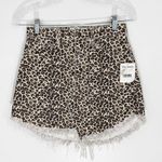 Free People  Bailey Leopard Print Denim Skirt Size 25 NWT Photo 1