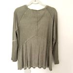 POL  Ready for Anything Green Ribbed V Neck Stretch Long Sleeve Top Soft Sz S Photo 1