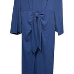Donna Morgan Cobalt Blue Front Tie V-Neck Maxi Dress w/ Front Slit Photo 0