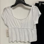 No Boundaries White Peplum Crop Blouse Photo 2