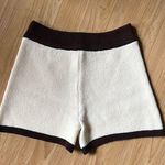 MA TA White and Brown Knit Shorts Photo 0