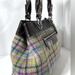 Coach Penelope Tattersall Colorful Plaid Wool Shoulder Bag Purse Photo 3