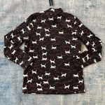 Karen Scott Black White Pink Kitty Cat Ribbon Print Mock Neck Top Medium Photo 3