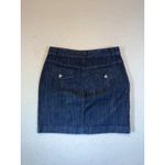 Banana Republic Dark Wash Denim A-Line Button Front Mini Skirt Size 2 Photo 1