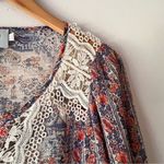 Anthropologie HD IN PARIS Chinoiserie Peasant Blouse BOHO FLORAL SHEER Size 2 Photo 6