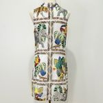 Vilagallo Tropical Print Shift Dress 10 Cotton Safari Elephant Toucan Resort Multiple Photo 2