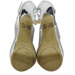 Brash  Silver Sparkly Glitter Open Toe Platform Stiletto Heels Size 6.5 Photo 7