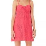 Lilly Pulitzer Karina Lipstick Pink Lace Empire Waist Dress Adorable Photo 0