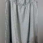 Teal & White Checkered Puff Sleeve Mini Dress Photo 1