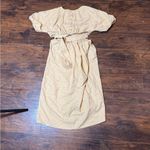 Moon River Anthropologie Puff-Sleeve Cut-Out Poplin Midi-Dress Sz M Photo 6