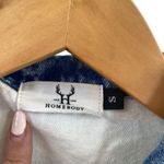 Boutique Women’s S Patch Together Denim‎ Trucker Jacket Blue Acid Wash Oversized Photo 4