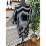 Old Navy  Women's Black & White Cotton Long Sleeve Boat Neck Knee Length Dress S Photo 6