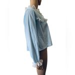 Charmode Sears Roebuck Vintage 70s Blue Dreamy Lace Open Crop Capelet Bed Jacket Photo 2