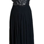 Chan Luu Long Black Sequin Chiffon Dress Size XS Open Back Whimsigoth Formal Photo 0