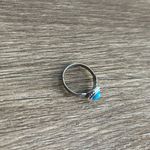 Vintage Faux Turquoise Silver Tone Ring Boho Southwest Pinky Size Small Blue Photo 1