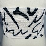 SheIn Women's Black Ivory Satin Tie-Neck Halter Crop Top Smocked Back Sz S Photo 7