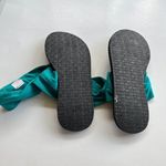 Sanuk Womens Yoga Sling Thong Sandals Blue Turquoise Fabric Heel Strap 7… Photo 3