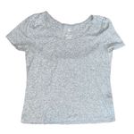 SO Juniors  gray basic ribbed crop top ribbed short sleeved casual lettuce hem Photo 0