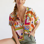 Anthropologie  Maeve Bon Voyage Button Down Top Photo 0