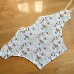 Luisa Ricci Floral, Loose Knit, Cold Shoulder Sweater, White, Pink, Size M Size M Photo 2