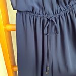 Vince Camuto Navy Blouson Halter Gold Choker Jumpsuit 4 Photo 5