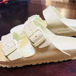 Birkenstock Arizona EVA Slides Sandals Womens Pale Green Double Strap 39 N (8-9) Photo 0