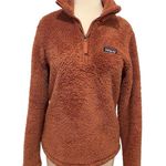 Patagonia Los Gatos 1/4-Zip Fleece Bronze Rust Cozy Century Pink Women Large Photo 0