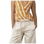 Maeve  Anthropologie Small Mustard and White Striped Tank Top $45 Photo 1