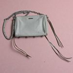 Rebecca Minkoff  Gray Leather Crossbody Moto Bag Chain Strap Photo 1