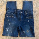 Chico's Chico’s EUC Embellished Distressed Ankle Blue Jeans Photo 2