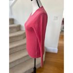 Tahari  Hot Pink Cashmere Crewneck Long Sleeve Sweater Photo 2
