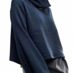 Free People  FP‎ Movement Salvation Turtleneck Top in Navy Blue Size US Small Photo 0